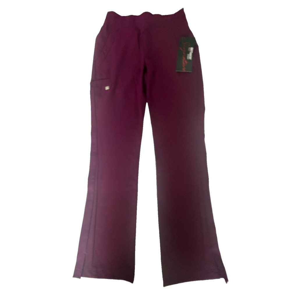 Grey's Anatomy Signature Women GNP508 Flat Front Wine 4 Pocket  Scrub Pant SZ XS